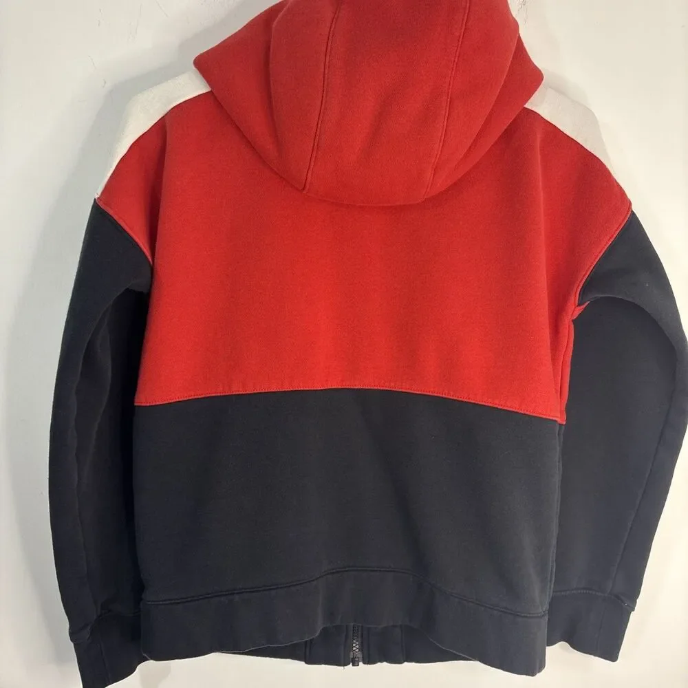 Nike Air Sweatshirt Boys Large Hoodie Full Zip Fleece Red Black Pockets Big Boys